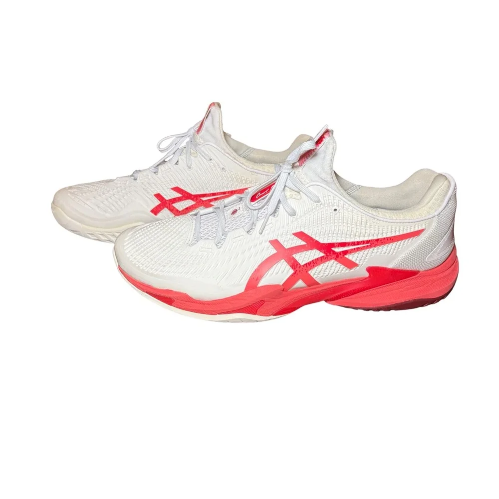 Asics‎ Court FF 3 Mens Tennis Shoes White Red 1041A522 FlyteFoam Size 15